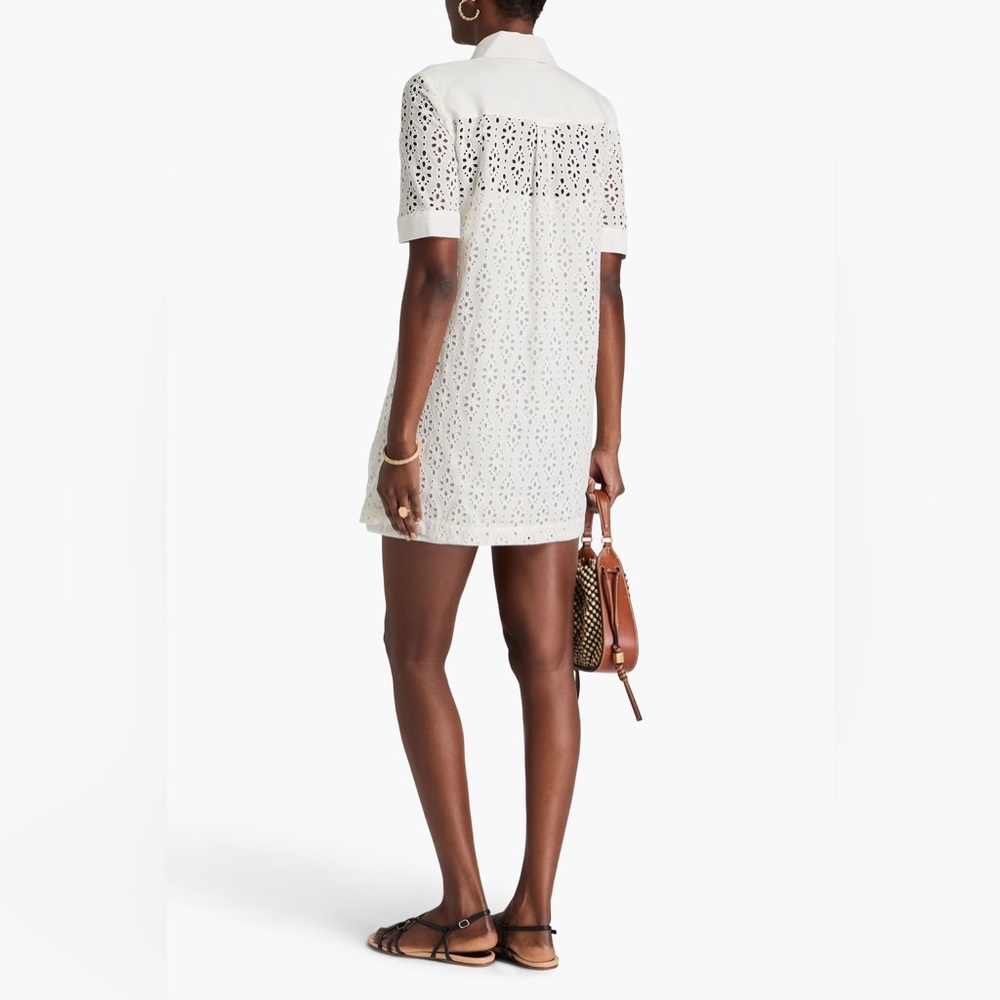 NWT Veronica Beard Rafaela White Eyelet Lace Mini Dress - Size 4 - Picture 5 of 14